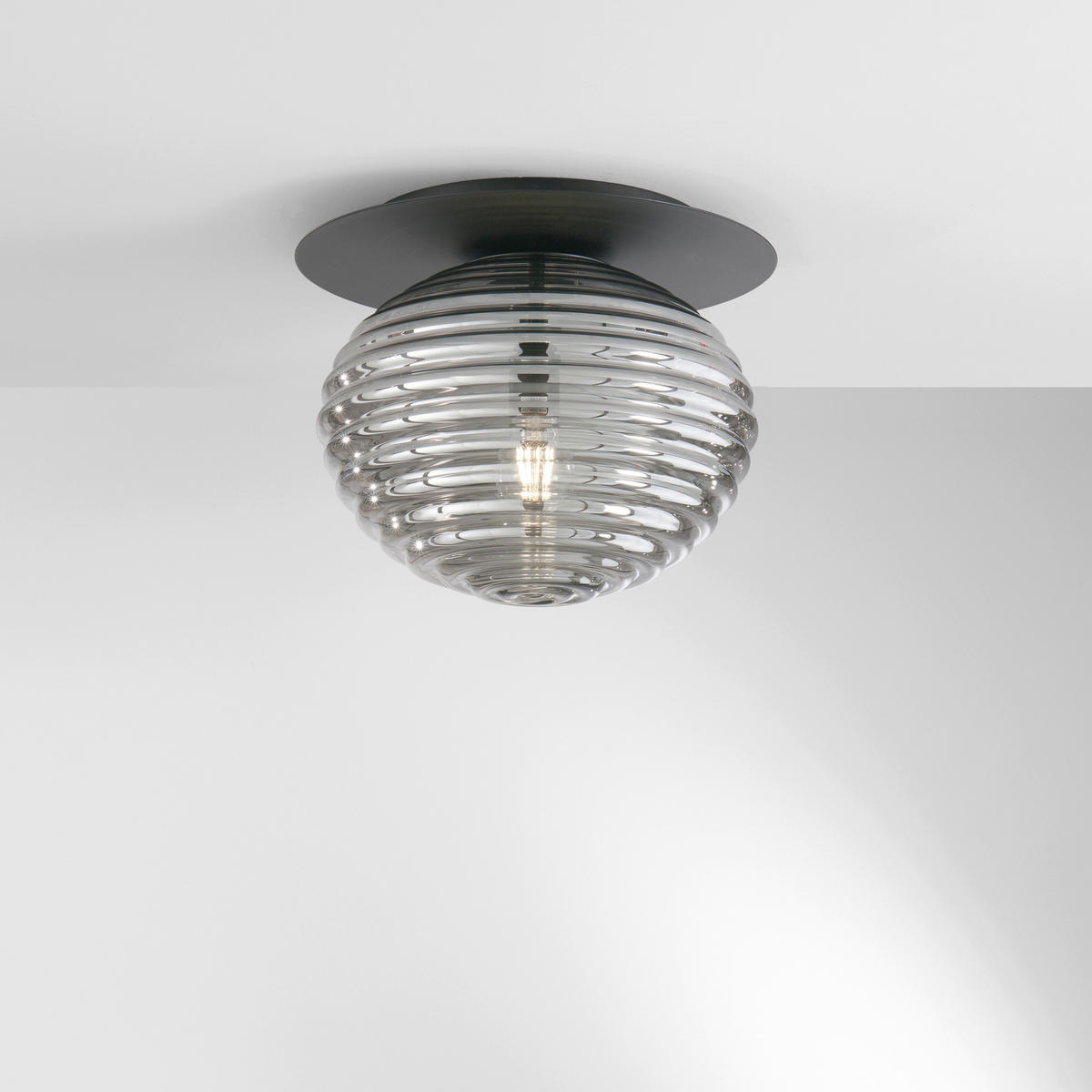 DECKENLEUCHTE Luce Ambiente e Design 35/28 cm   - Schwarz, Trend, Glas/Metall (35/28cm)