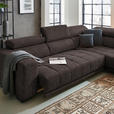 ECKSOFA in Mikrofaser Braun  - Schwarz/Braun, Design, Textil/Metall (301/207cm) - Xora