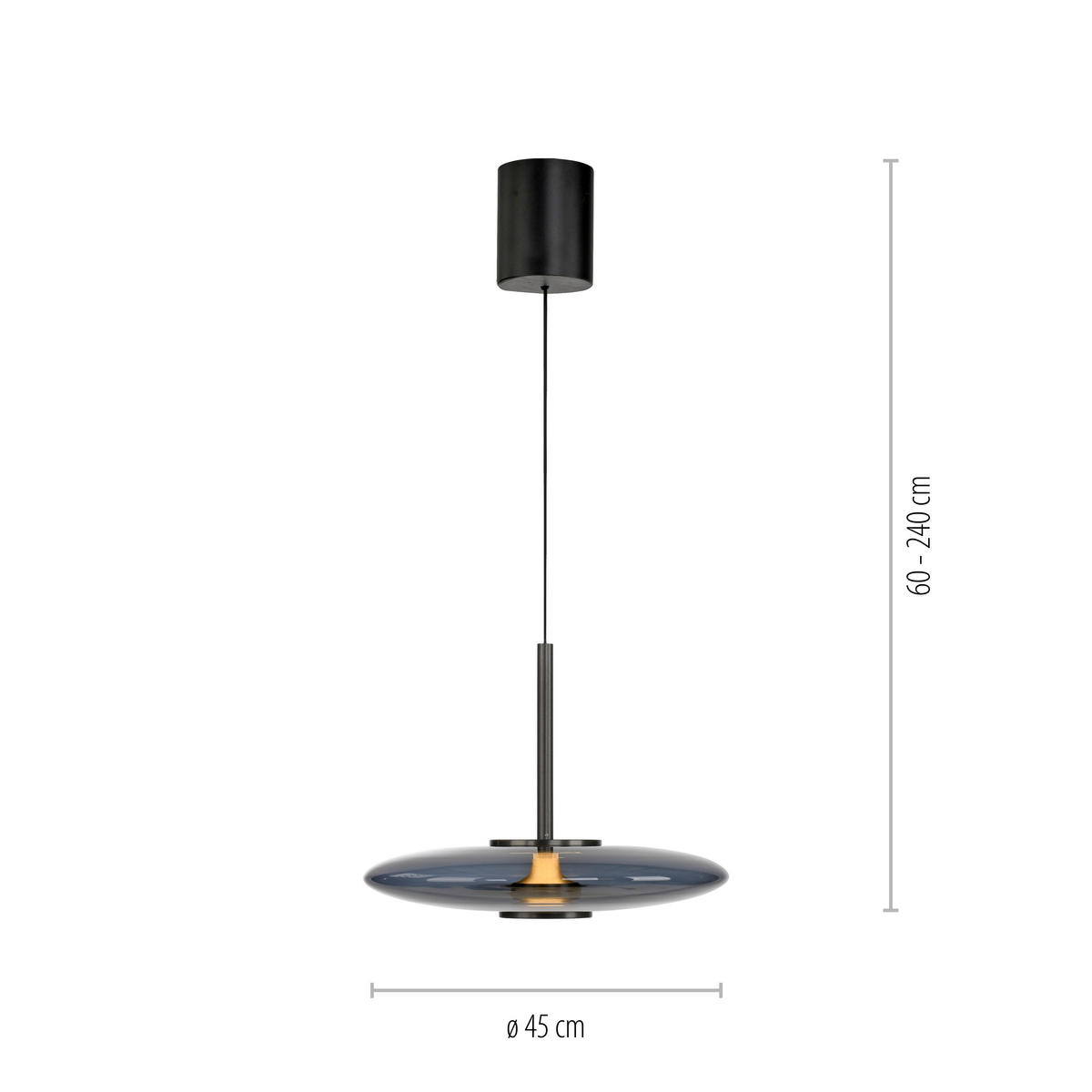 LED-PENDELLEUCHTE 45/45/240 cm  - Design, Glas/Kunststoff (45/45/240cm) - Neuhaus PURE