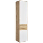 SCHRANK Asteiche massiv Weiß, Eichefarben  - Eichefarben/Weiß, Design, Glas/Holz (47/205,5/40cm) - Valnatura