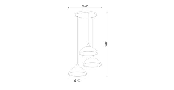 HÄNGELEUCHTE 66/150 cm  - Weiß, Trend, Glas/Metall (66/150cm) - Novel