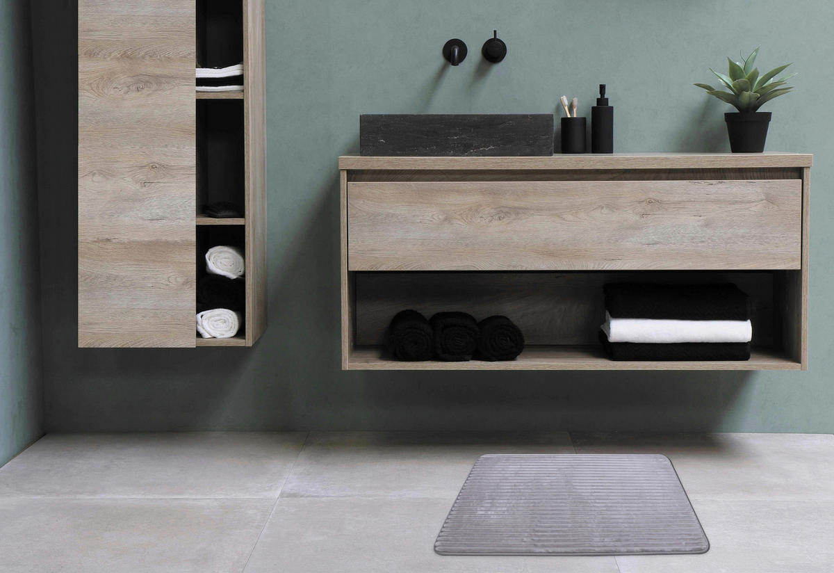 KÚPEĽŇOVÁ PREDLOŽKA, 50/80 cm - strieborná, Design, textil/plast (50/80cm) - Boxxx