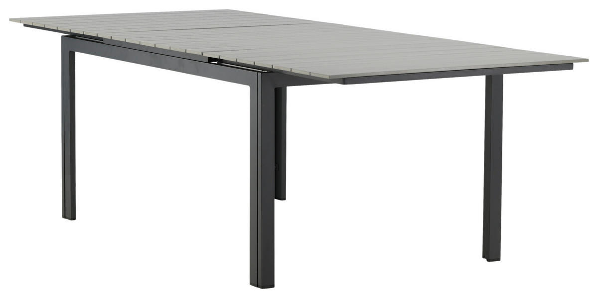 GARTENTISCH 160/100/75 cm Metall rechteckig  - Schwarz/Grau, KONVENTIONELL, Metall (160/100/75cm) - Gardenson