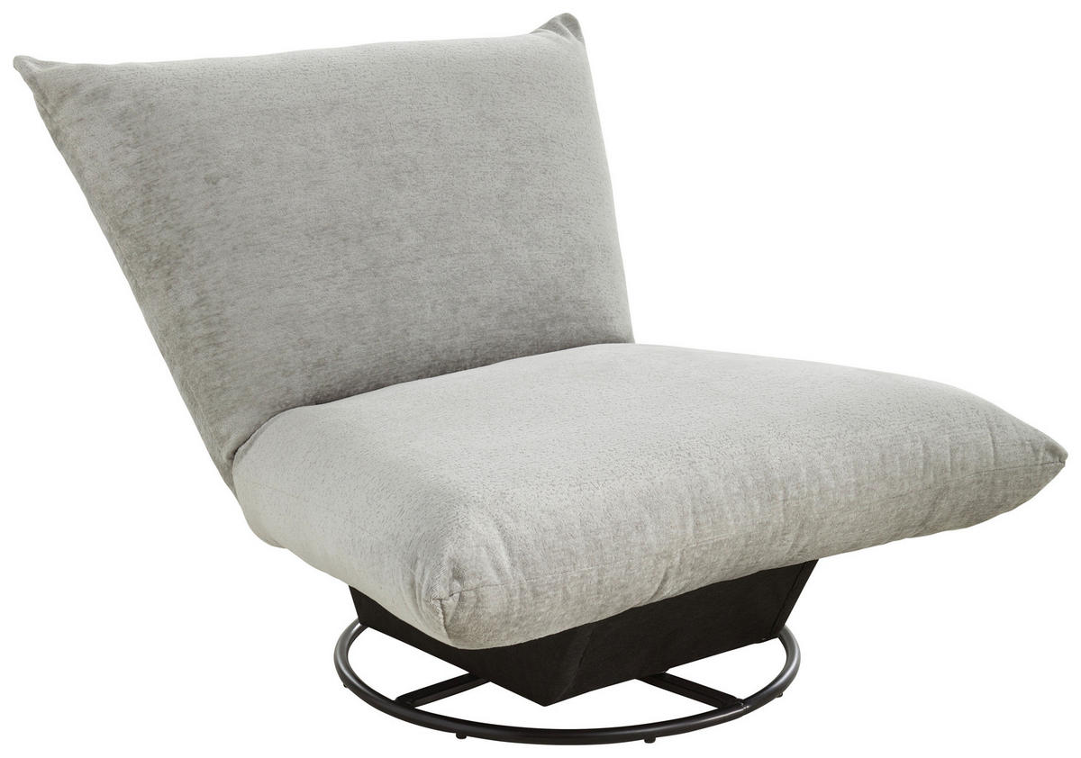 RELAXSESSEL in Textil Grau  - Schwarz/Grau, Design, Textil/Metall (100/78/96cm) - Livetastic