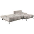 ECKSOFA in Chenille Sandfarben  - Sandfarben/Schwarz, MODERN, Textil/Metall (290/182cm) - Hom`in