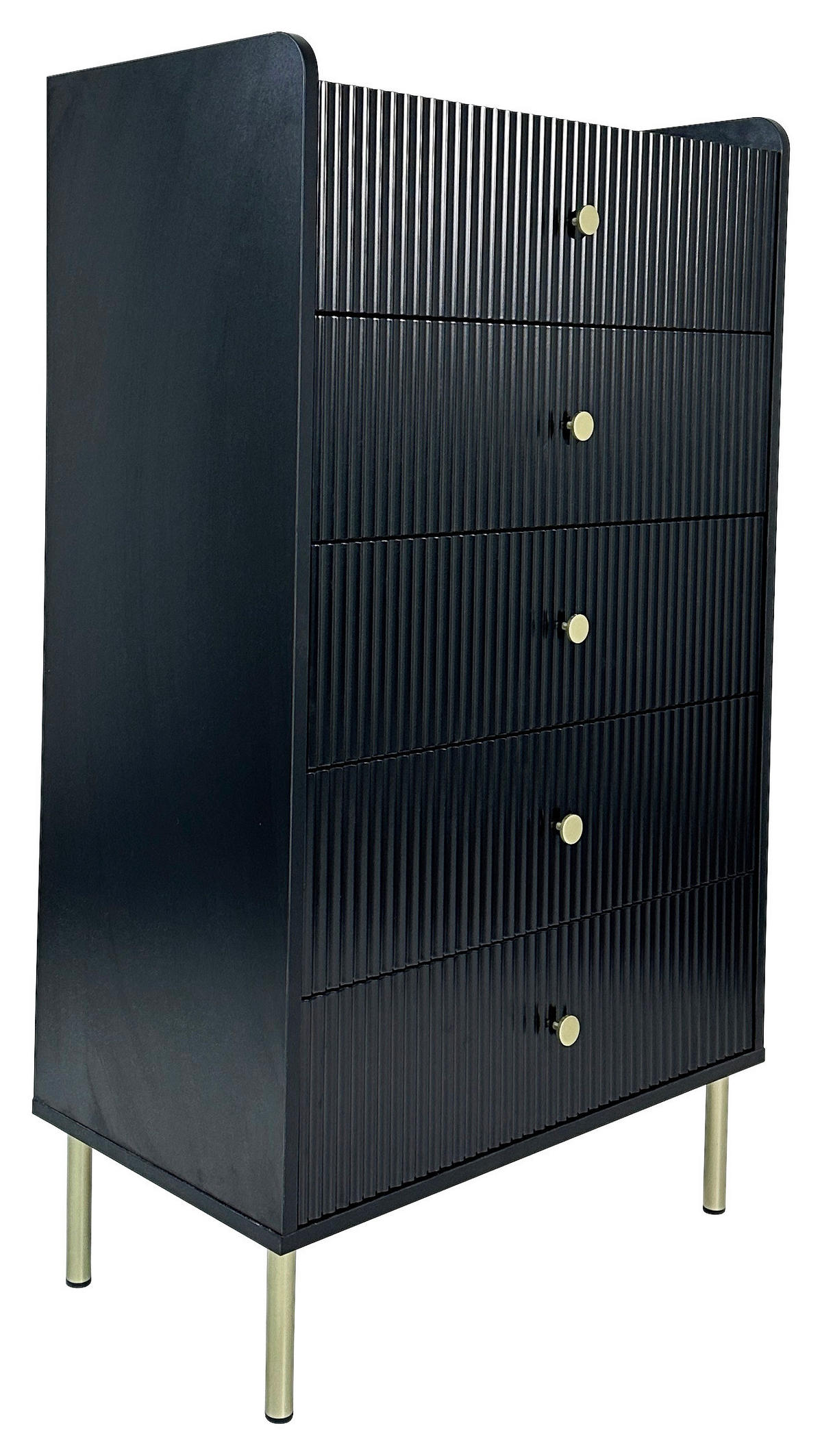KOMMODE - Eichefarben/Goldfarben, Design, Holzwerkstoff/Metall (70/121,6/40cm) - Xora