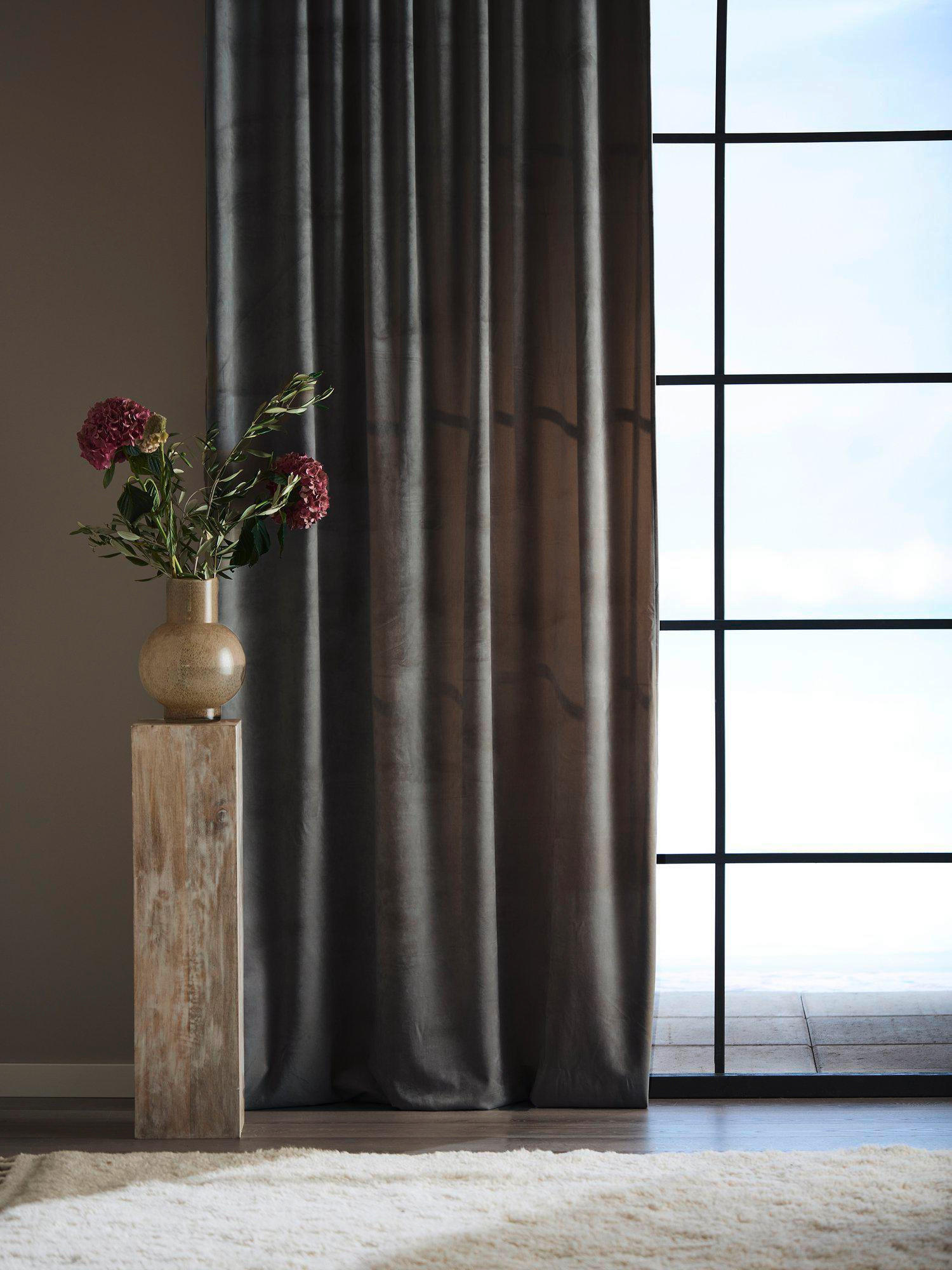FERTIGVORHANG  black-out (lichtundurchlässig)   135/280 cm 2 Stück  - Anthrazit, Basics, Textil (135/280cm) - Svanefors