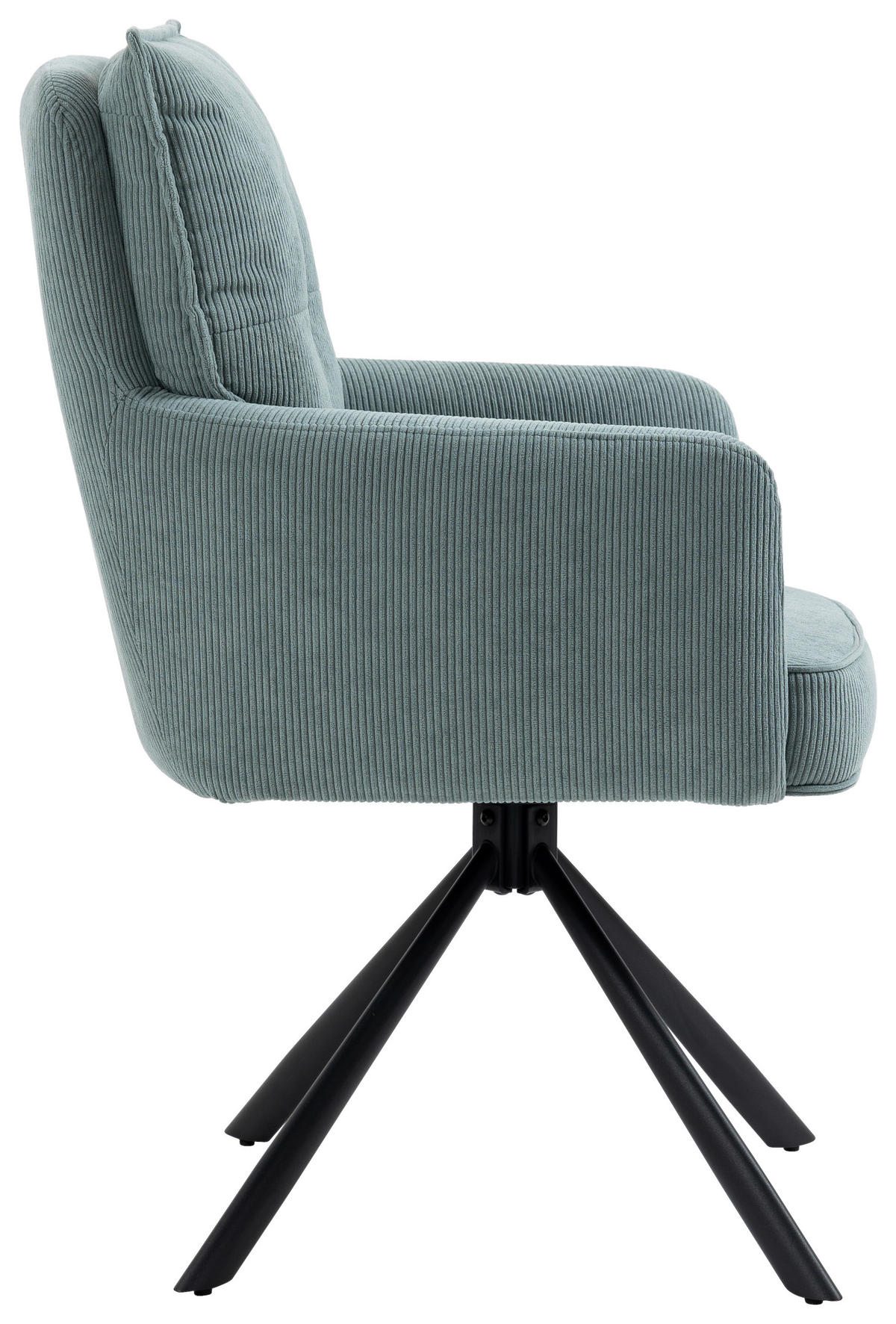 ARMLEHNSTUHL  in Eisen Cord  - Schwarz/Hellblau, Design, Textil/Metall (60/95/67cm) - Novel