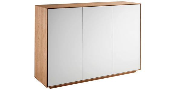 KOMMODE 119/84/37 cm  - Wildeiche/Weiß, KONVENTIONELL, Glas/Holz (119/84/37cm) - Linea Natura