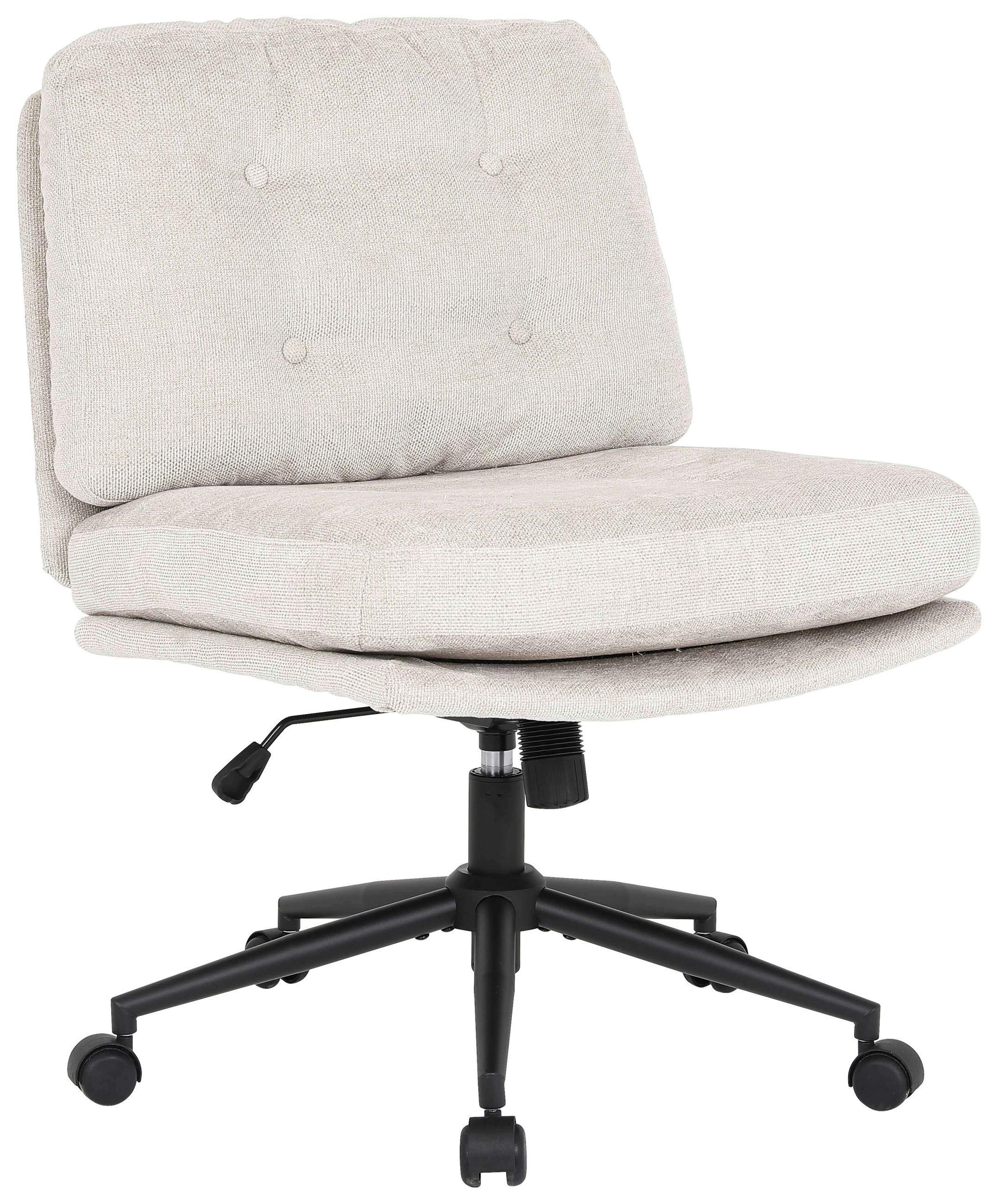 DREHSTUHL  in Mikrofaser Beige  - Beige/Schwarz, MODERN, Holz/Kunststoff (66/90/98/76cm) - MID.YOU
