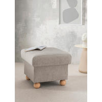 HOCKER in Textil Taupe  - Taupe/Wildeiche, Konventionell, Holz/Textil (56/46/56cm) - Livetastic