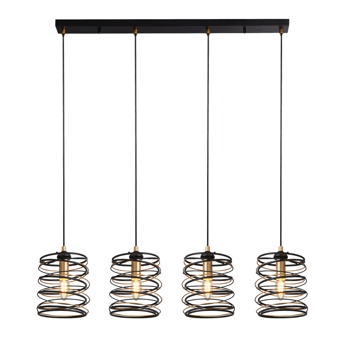 VISEČA SVETILKA  Spring 91/110/16 cm           E14 - zlate barve/črna, Design, kovina (91/110/16cm)