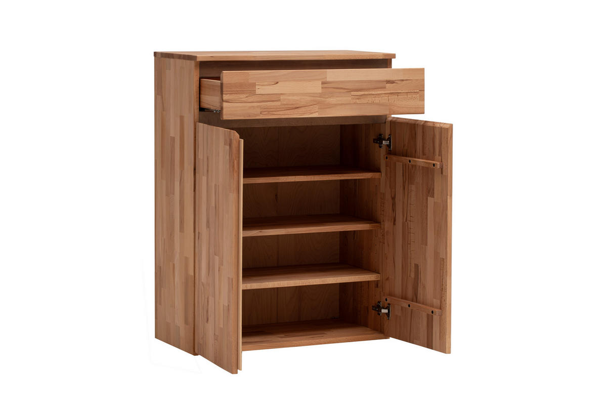SCHUHSCHRANK Kernbuche massiv Kernbuche  - Kernbuche, Natur, Holz (80/107/39cm) - Linea Natura