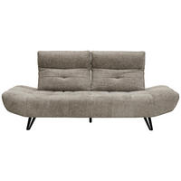 Sofa inkl. Funktionen Chenille Grau  - Schwarz/Grau, Design, Textil/Metall (230/100/100-120cm) - Celina Home