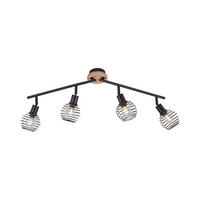 DECKENLEUCHTE Eugen 92/87/24 cm   - Schwarz, Natur, Holz/Kunststoff (92/87/24cm)