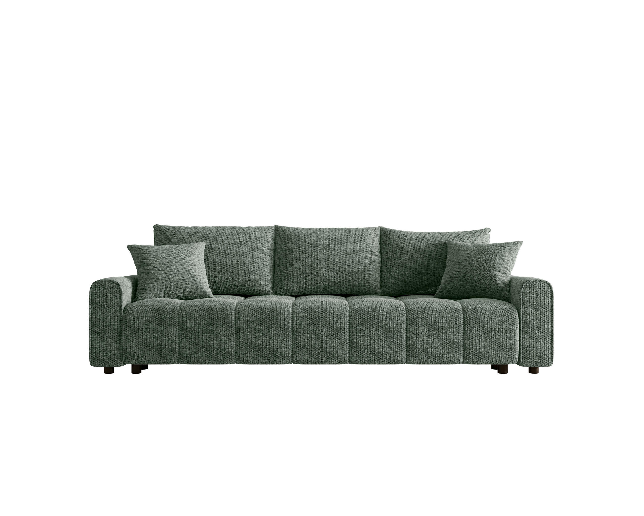 SCHLAFSOFA OLIVIER in Struktur Salbeigrün  - Salbeigrün/Schwarz, MODERN, Kunststoff/Textil (236/90/100cm) - MID.YOU