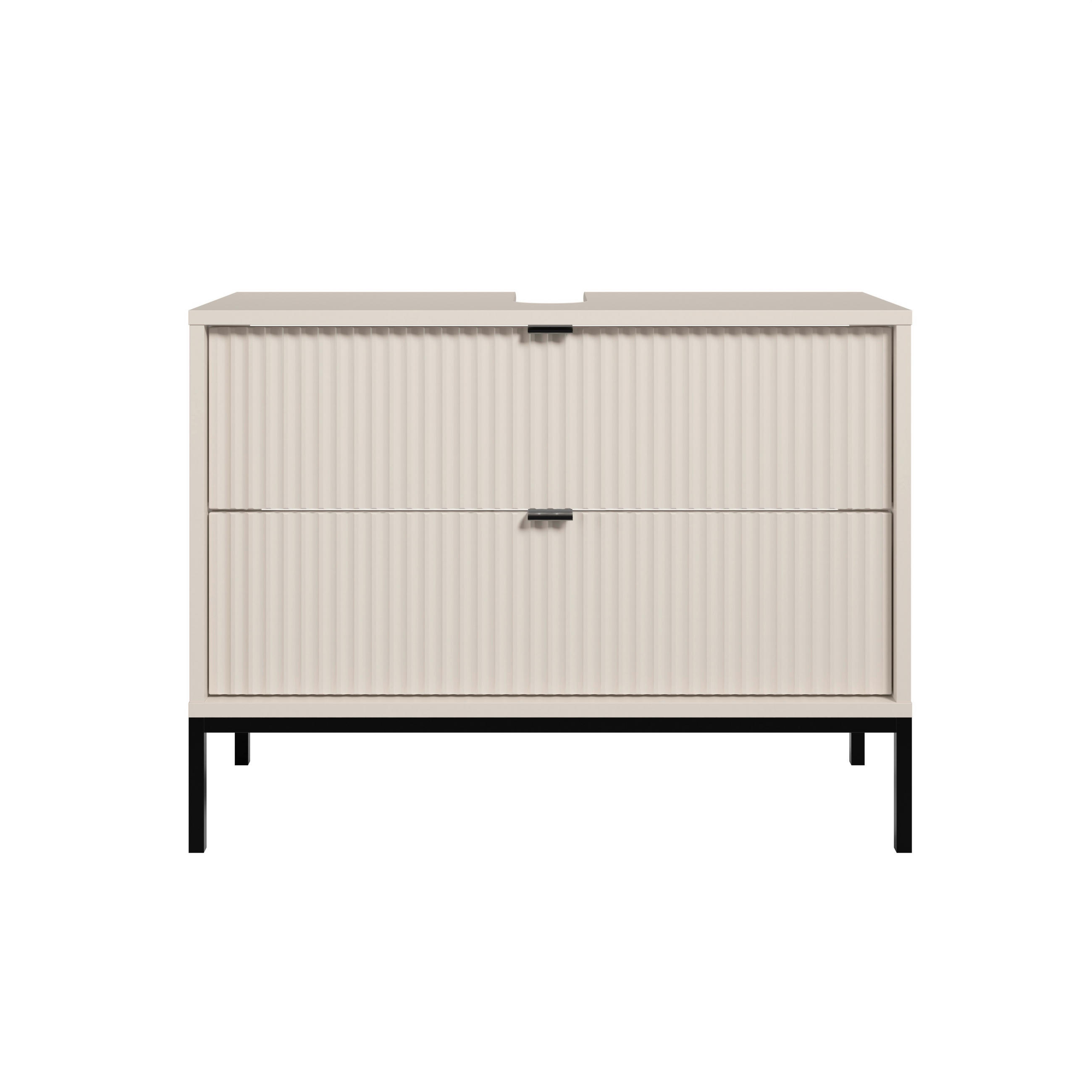 WASCHBECKENUNTERSCHRANK  - Kaschmir/Schwarz, MODERN, Holzwerkstoff/Metall (80cm) - MID.YOU