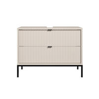 WASCHBECKENUNTERSCHRANK  - Kaschmir/Schwarz, MODERN, Holzwerkstoff/Metall (80cm) - MID.YOU