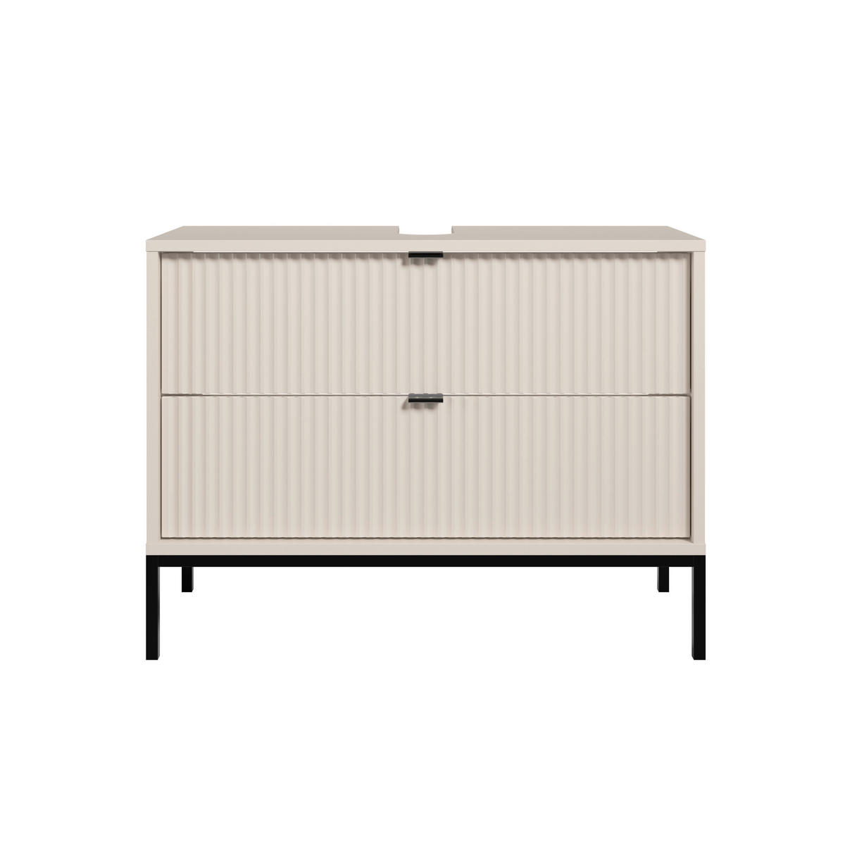 WASCHBECKENUNTERSCHRANK  - Kaschmir/Schwarz, MODERN, Holzwerkstoff/Metall (80cm) - MID.YOU