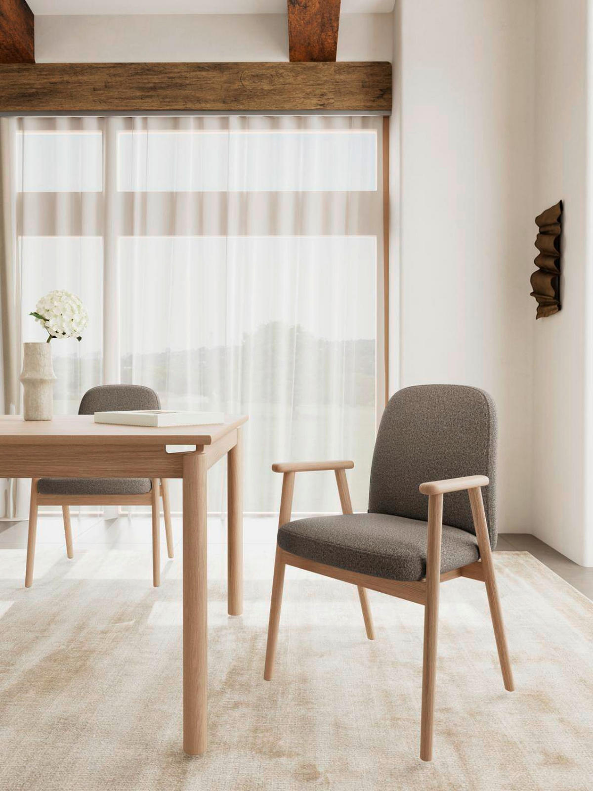 ARMLEHNSTUHL   Bouclé  Taupe  - Taupe, KONVENTIONELL, Holz/Textil (55/88/60cm) - MID.YOU