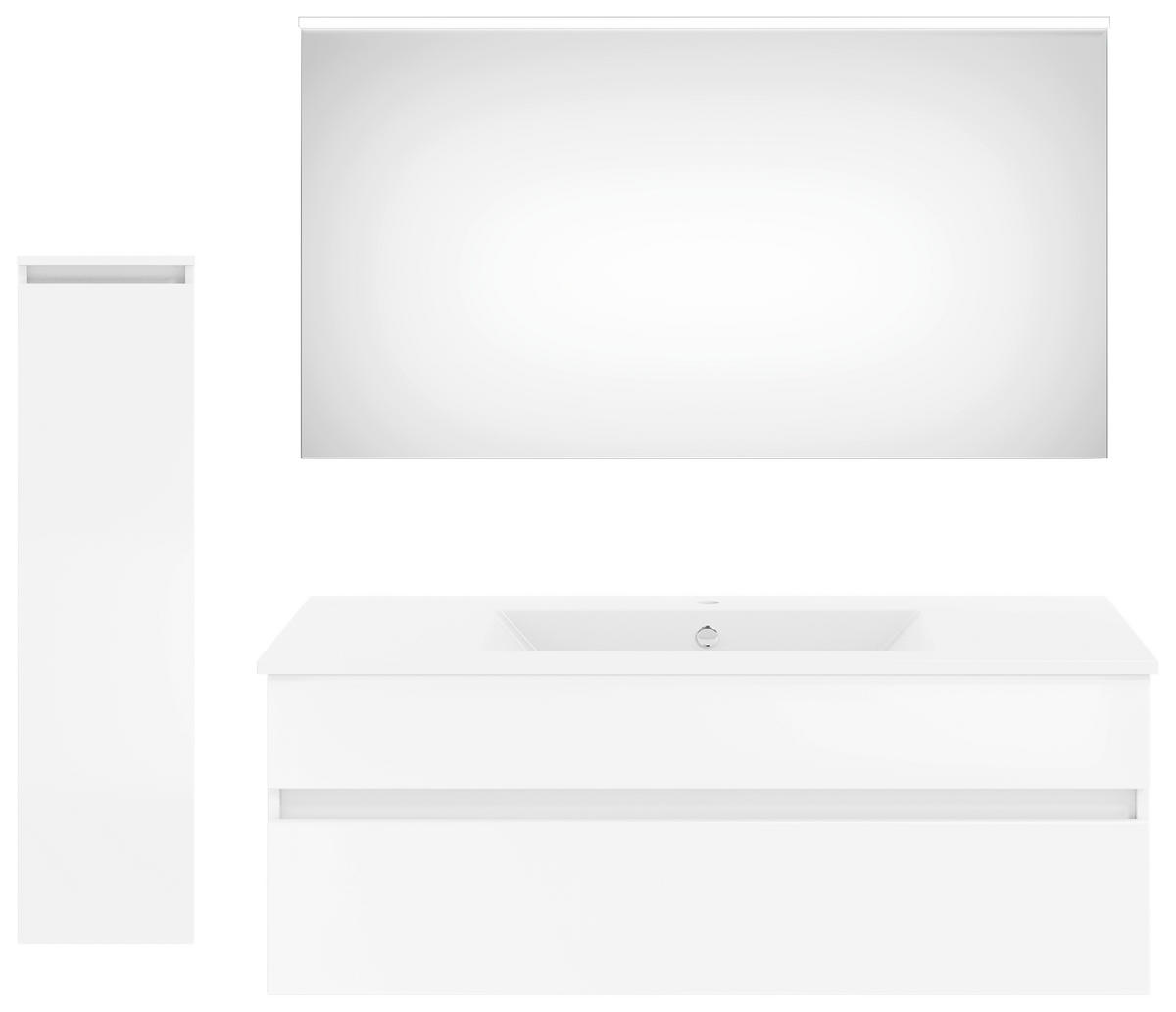 BADEZIMMER 150 cm  - Weiss Hochglanz/Weiss, Konventionell, Keramik/Holzwerkstoff (150cm) - Puris