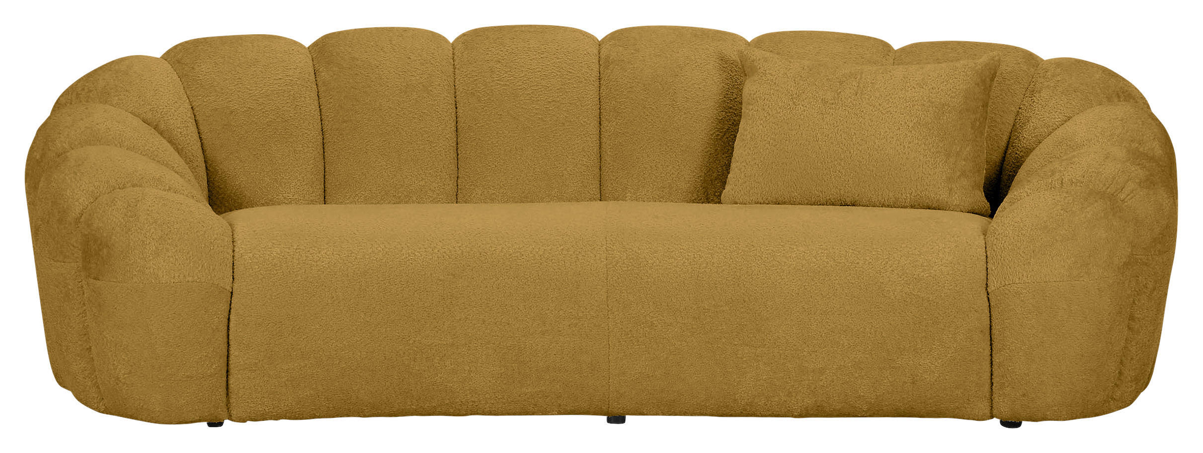 BIGSOFA Chenille Gelb  - Gelb/Schwarz, KONVENTIONELL, Kunststoff/Textil (248/78/112cm) - Carryhome