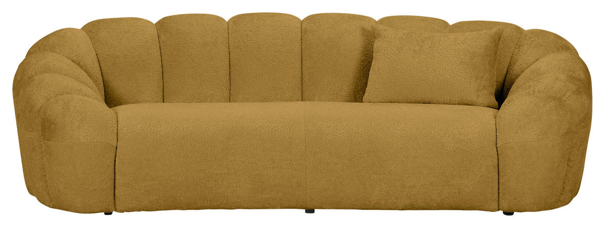 BIGSOFA in Chenille Gelb  - Gelb/Schwarz, KONVENTIONELL, Kunststoff/Textil (248/78/112cm) - Carryhome