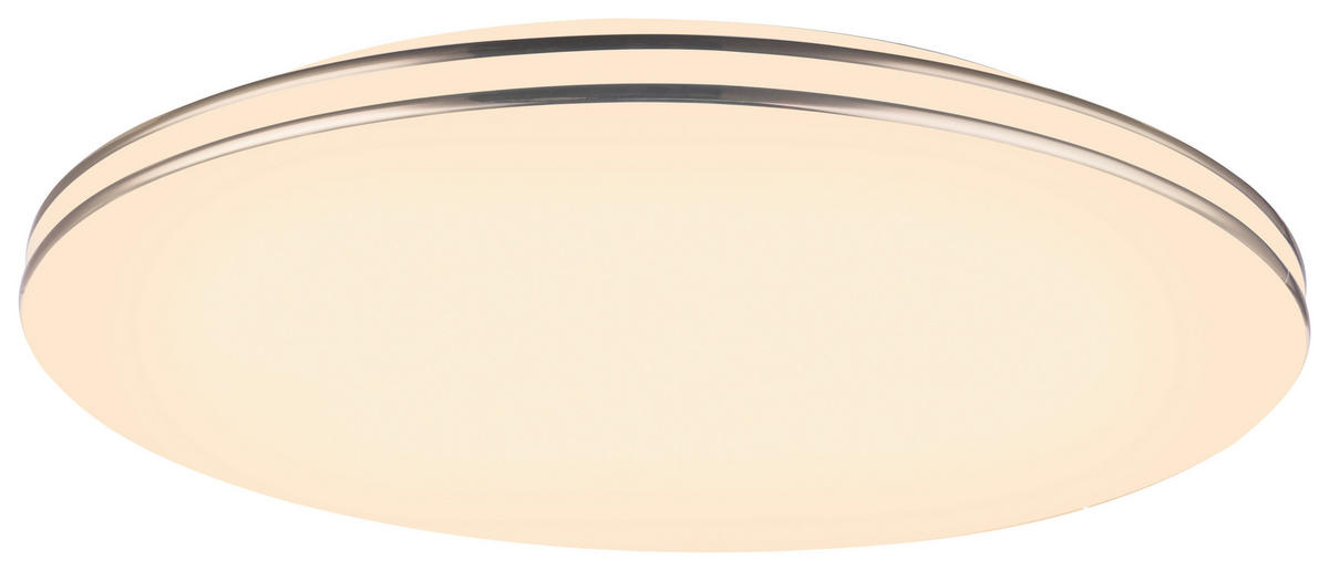 LED-DECKENLEUCHTE DIlan 53/8 cm   - Opal/Weiß, Trend, Kunststoff/Metall (53/8cm) - Globo