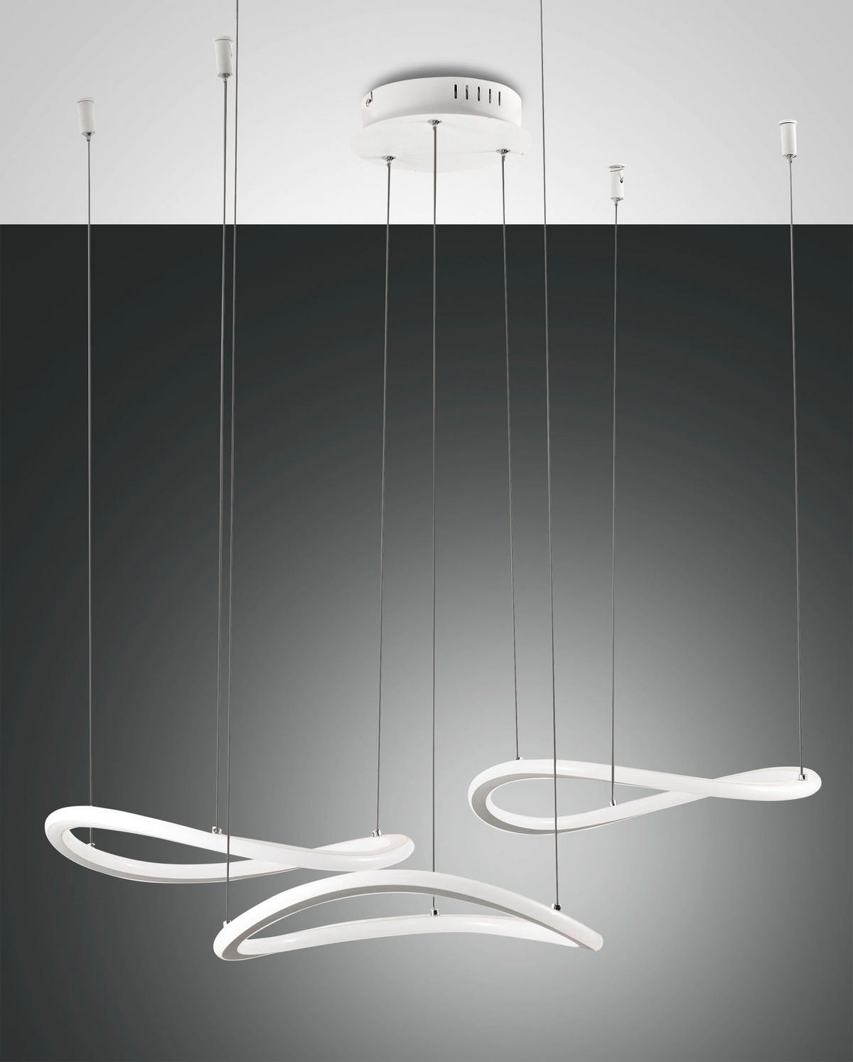 LED-PENDELLEUCHTE 82/200 cm  - Weiß, Design, Kunststoff/Metall (82/200cm) - Fabas Luce