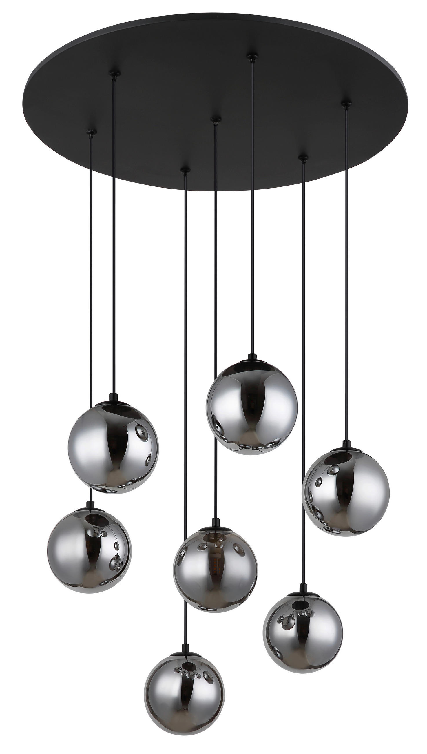 LED-HÄNGELEUCHTE 55/120 cm  - Schwarz/Grau, Design, Glas/Kunststoff (55/120cm) - Globo