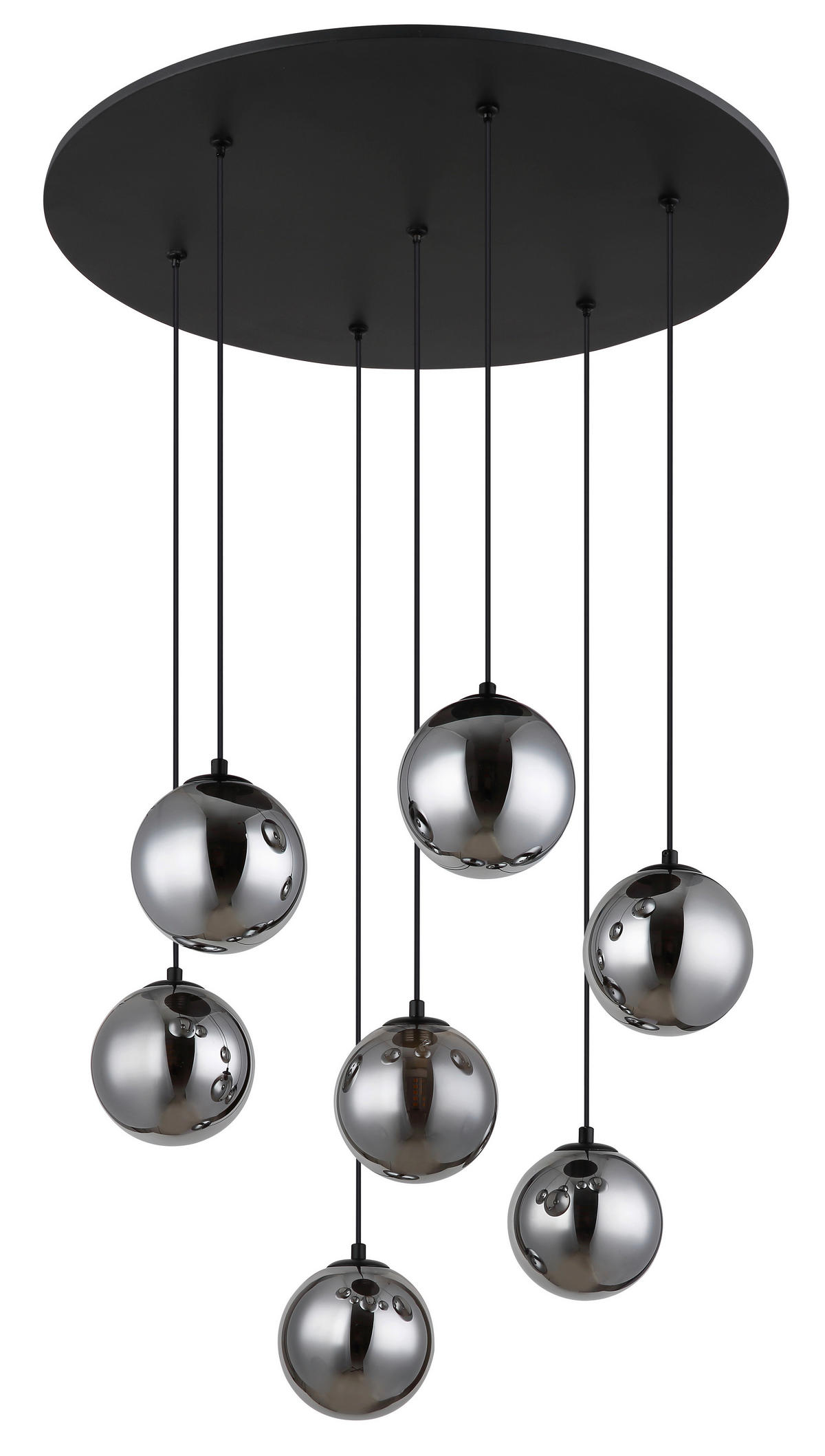 LED-HÄNGELEUCHTE 55/120 cm  - Schwarz/Grau, Design, Glas/Kunststoff (55/120cm) - Globo