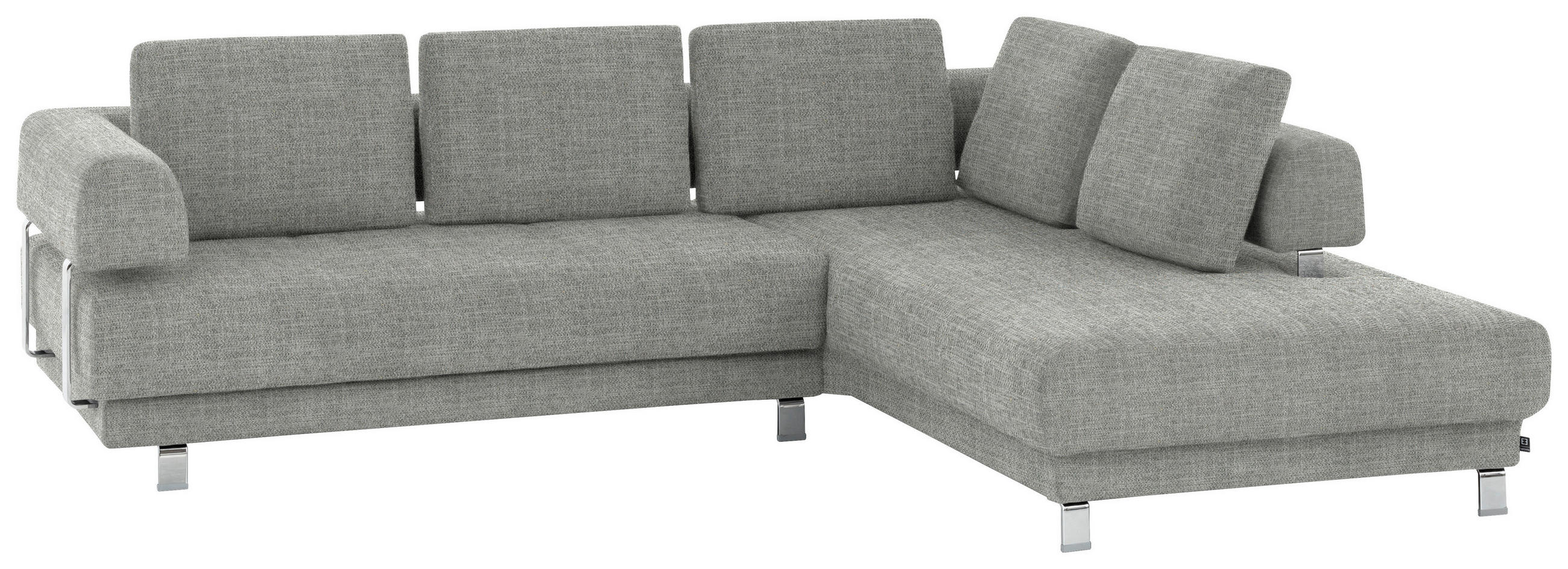 ECKSOFA Hellgrau Chenille  - Hellgrau, Design, Textil/Metall (277/235cm)