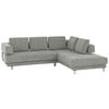 ECKSOFA in Chenille Hellgrau  277/235 cm  - Hellgrau, Design, Textil/Metall (277/235cm)
