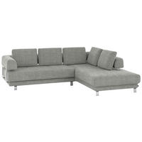 ECKSOFA in Chenille Hellgrau  - Hellgrau, Design, Textil/Metall (277/235cm)