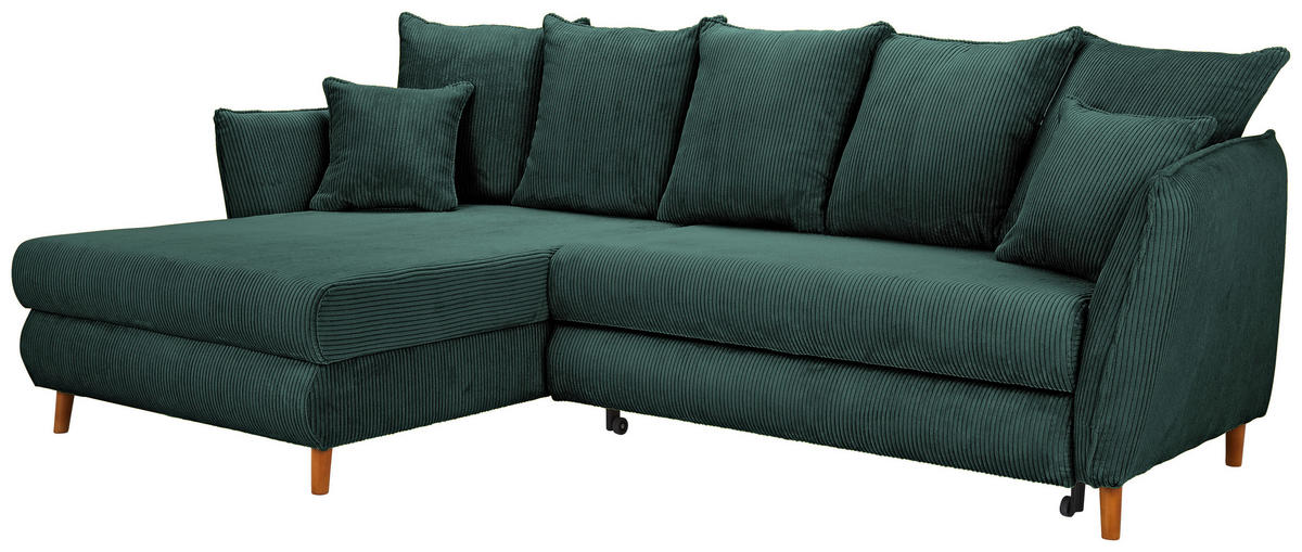 HÖRNSOFFA i manchester mörkgrön  - mörkgrön/ekfärgad, Klassisk, trä/textil (162/284cm) - MID.YOU