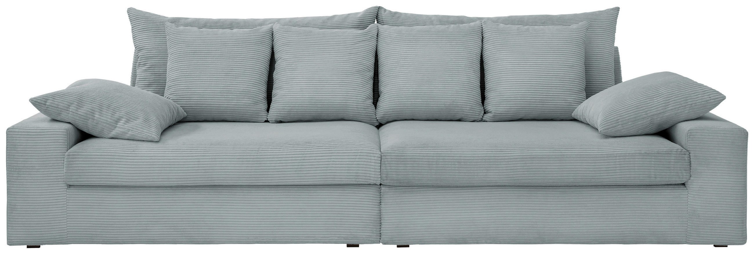 VIERSITZER-SOFA in Cord Hellblau  - Schwarz/Hellblau, MODERN, Kunststoff/Textil (308/80/140cm) - Livetastic