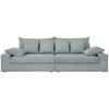 VIERSITZER-SOFA in Cord Hellblau  - Schwarz/Hellblau, Modern, Kunststoff/Textil (308/80/140cm) - Livetastic