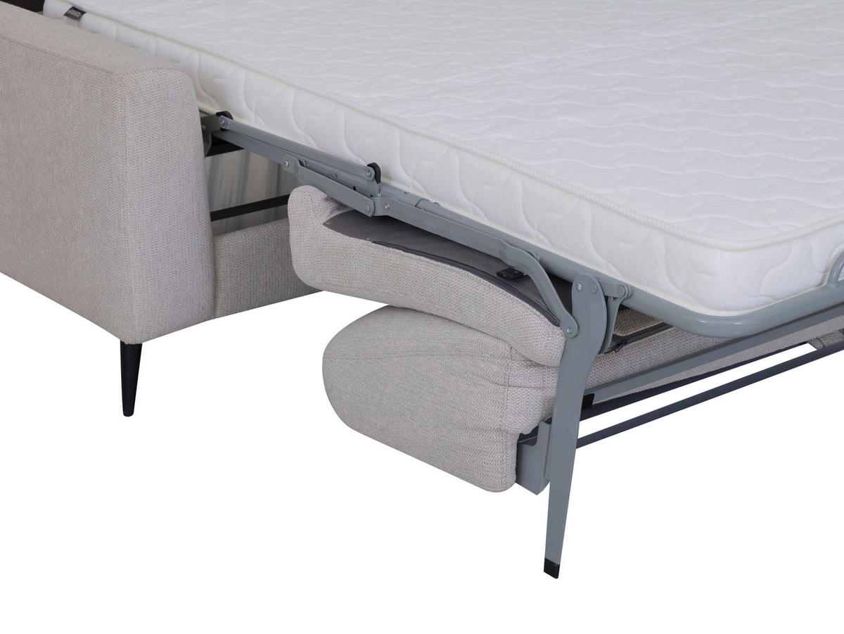 ROZKLADACIA POHOVKA, textil, béžová - čierna/béžová, Modern, kov/textil (219/92/101cm) - Livetastic