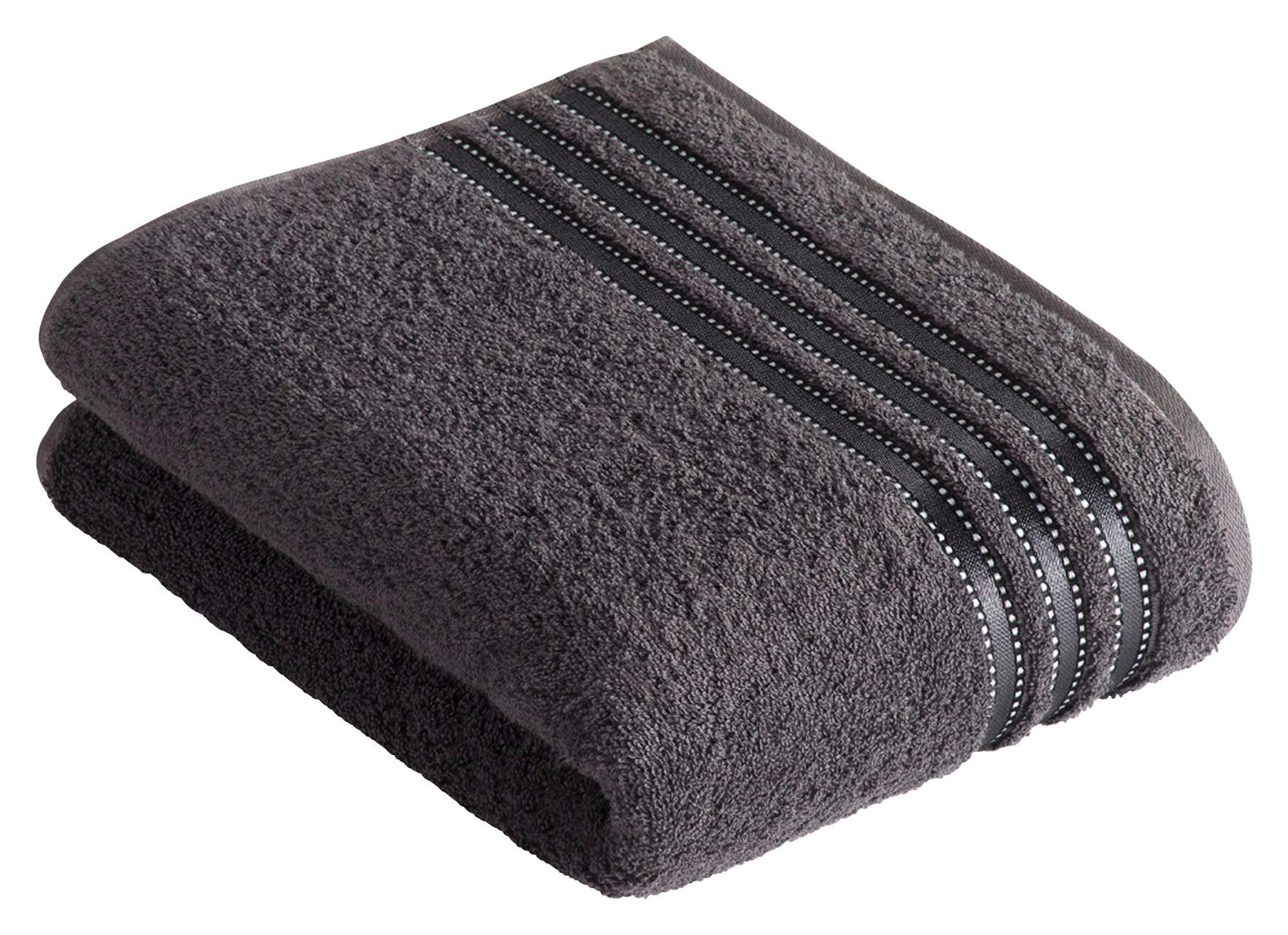 DUSCHTUCH Cult de Luxe 67/140 cm  - Graphitfarben, KONVENTIONELL, Textil (67/140cm) - Vossen