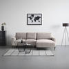 ECKSOFA in Webstoff Taupe  - Taupe/Schwarz, Modern, Textil/Metall (255/164cm) - MID.YOU