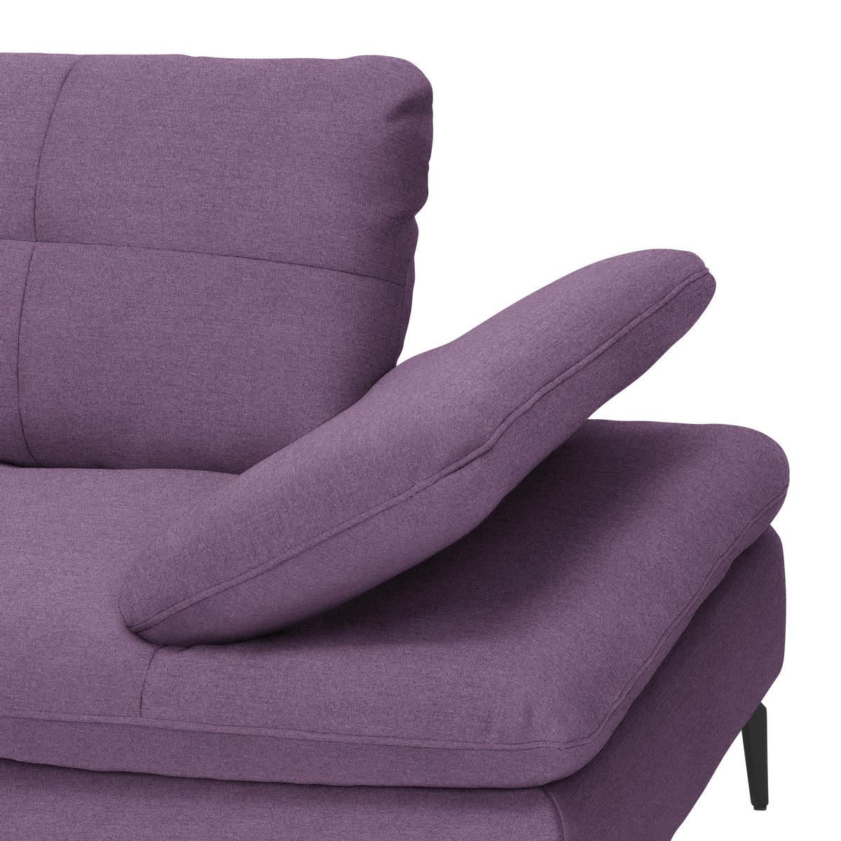 ECKSOFA in Webstoff Lila  - Lila/Schwarz, Design, Textil/Metall (179/301cm) - Chilliano