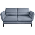 2-SITZER-SOFA Flachgewebe Blaugrau  - Blaugrau/Schwarz, Design, Textil/Metall (178-226/83-113/96-177cm) - Dieter Knoll