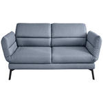 2-SITZER-SOFA Flachgewebe Blaugrau  - Blaugrau/Schwarz, Design, Textil/Metall (178-226/83-113/96-177cm) - Dieter Knoll