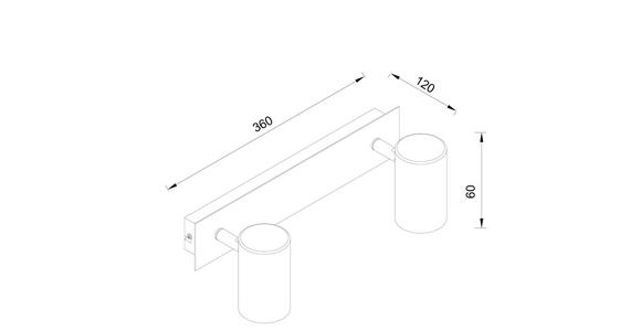 DECKENLEUCHTE 36/12/6 cm  - Nickelfarben, Trend, Metall (36/12/6cm) - Novel