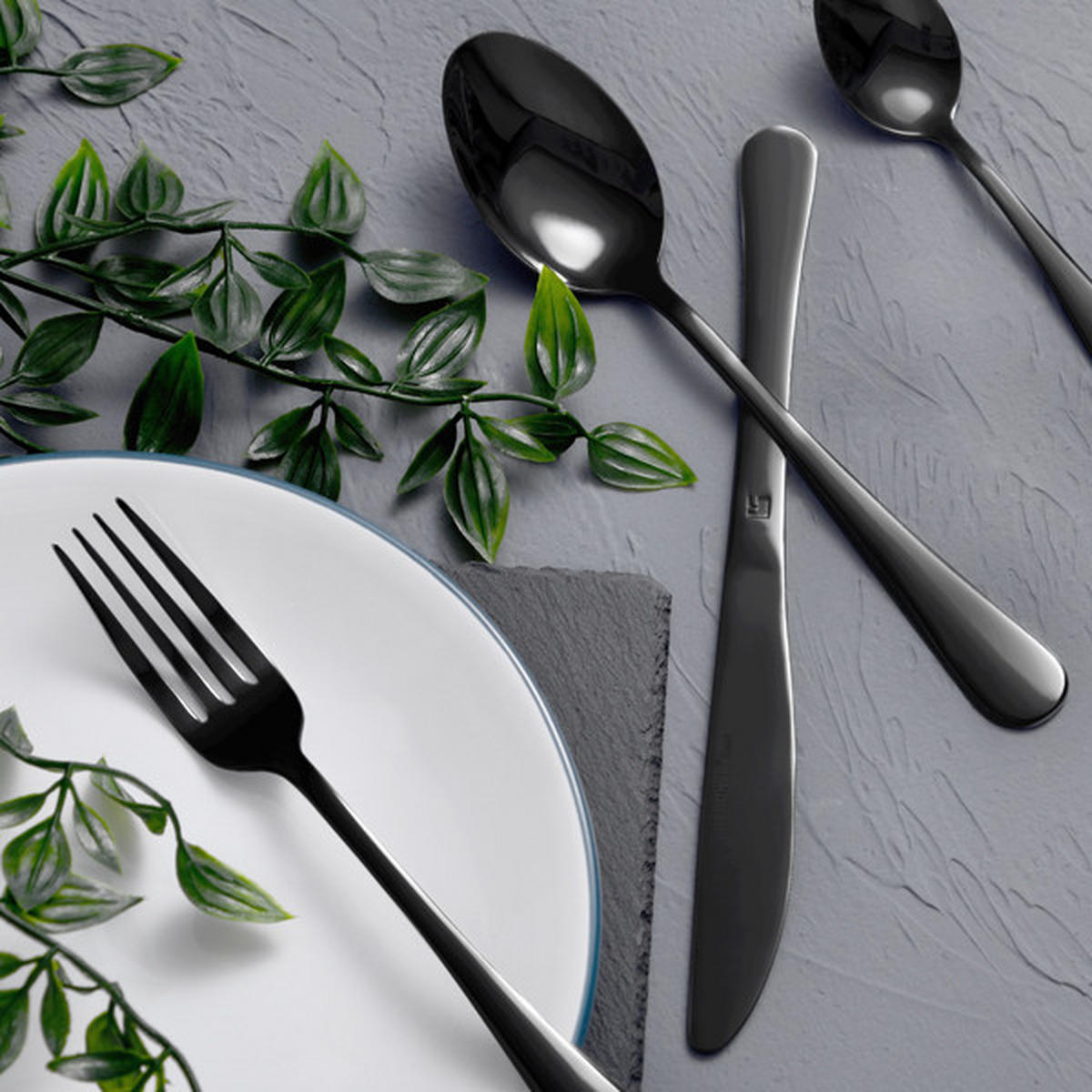 BESTECKSET 24-TEILIG TITAN SCHWARZ - Schwarz, Basics, Metall