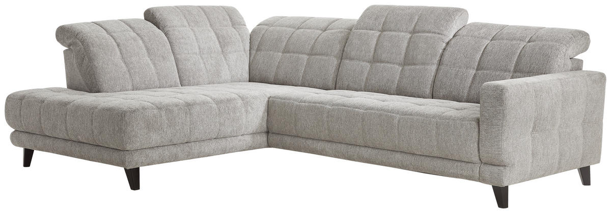 ECKSOFA Grau Webstoff  - Schwarz/Grau, Design, Holz/Textil (216/302cm) - Xora