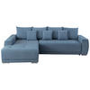 ECKSOFA in Flachgewebe Blau  204/280 cm  - Blau/Silberfarben, Design, Kunststoff/Textil (204/280cm) - MID.YOU
