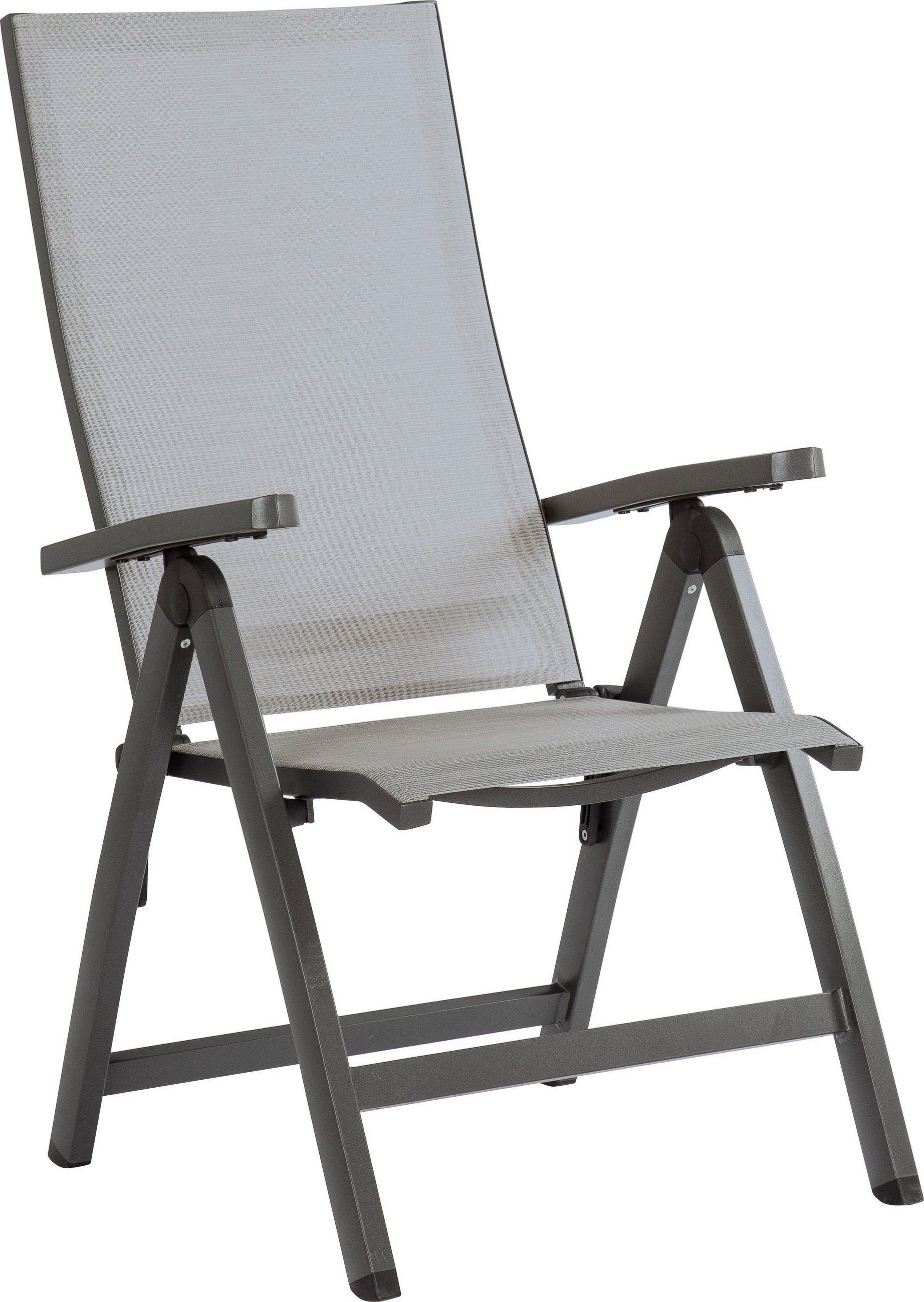 KLAPPSESSEL Netzbespannung Anthrazit, Silberfarben - Anthrazit/Silberfarben, Design, Textil/Metall (60/113/75cm) - Stern