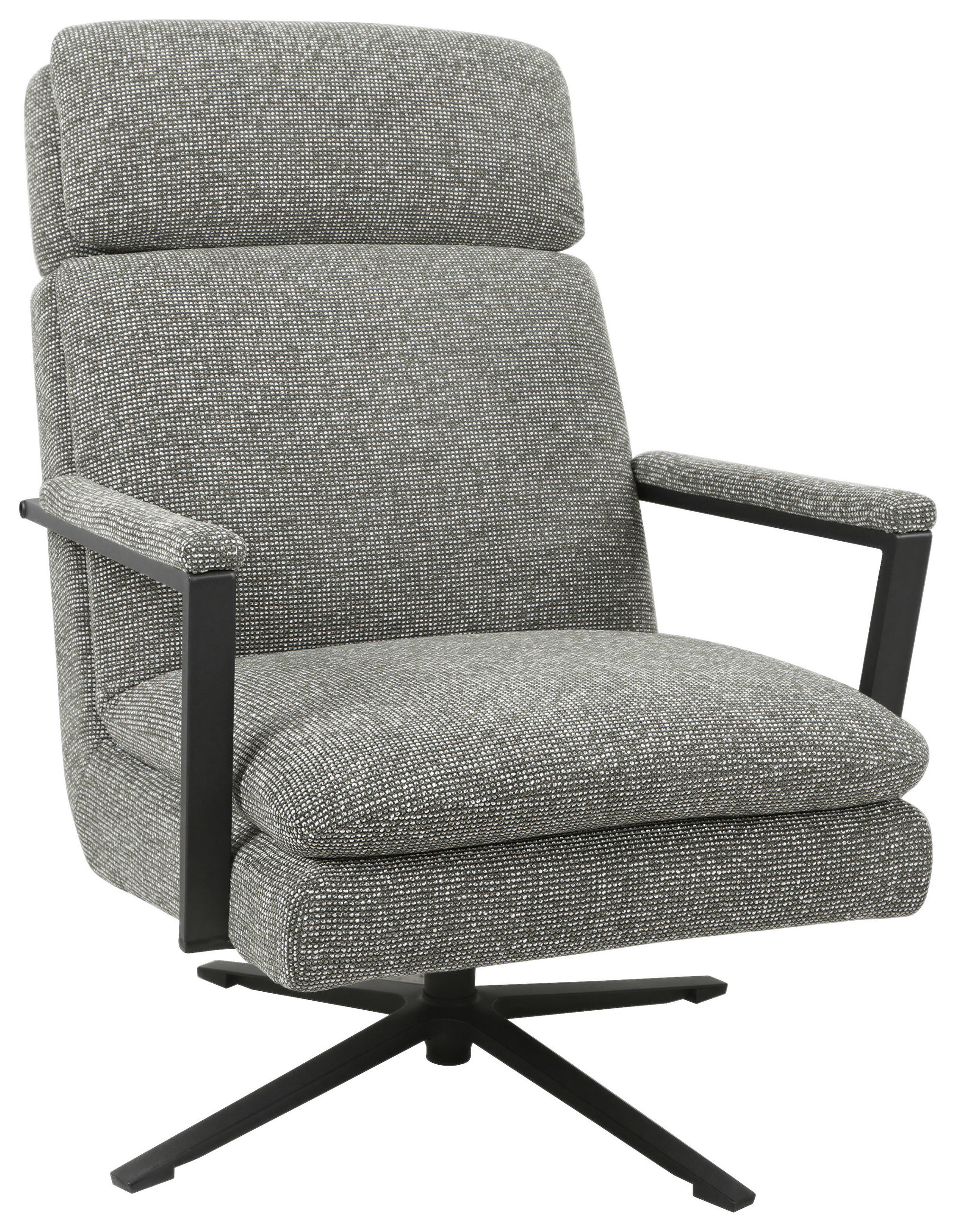 Fotoliu din metal, textil, verde - verde/negru, Basics, metal/textil (73/102/92cm) - Stylife