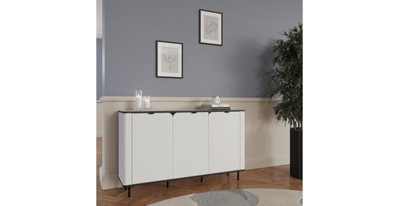 SIDEBOARD  in 136,8/82/35,2 cm  - Schwarz/Weiß, MODERN, Holzwerkstoff/Kunststoff (136,8/82/35,2cm) - Carryhome